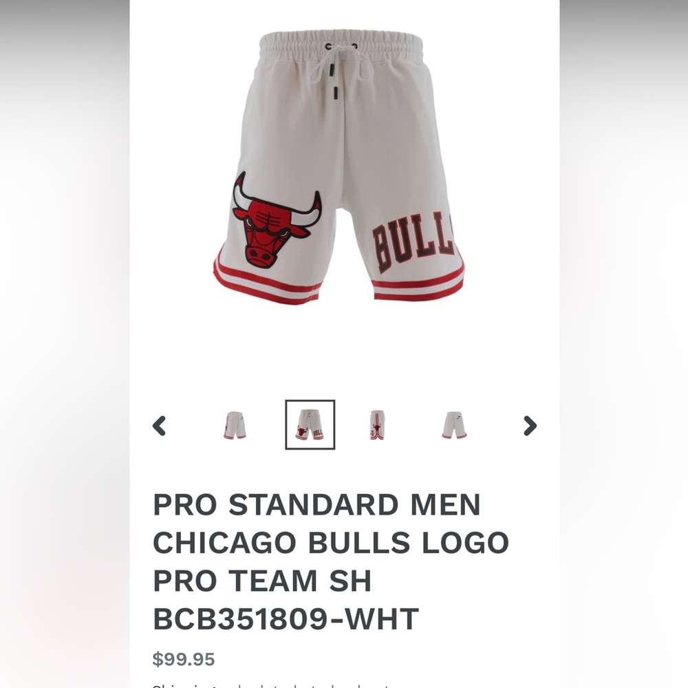 PRO STANDARD MEN CHICAGO BULLS LOGO PRO TEAM SH BCB351809-WHT
